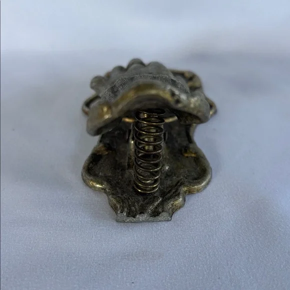 Vintage Genuine OLD GEM ACC Solid Brass Hand Desk Paper Holder - Picture 3 of 14